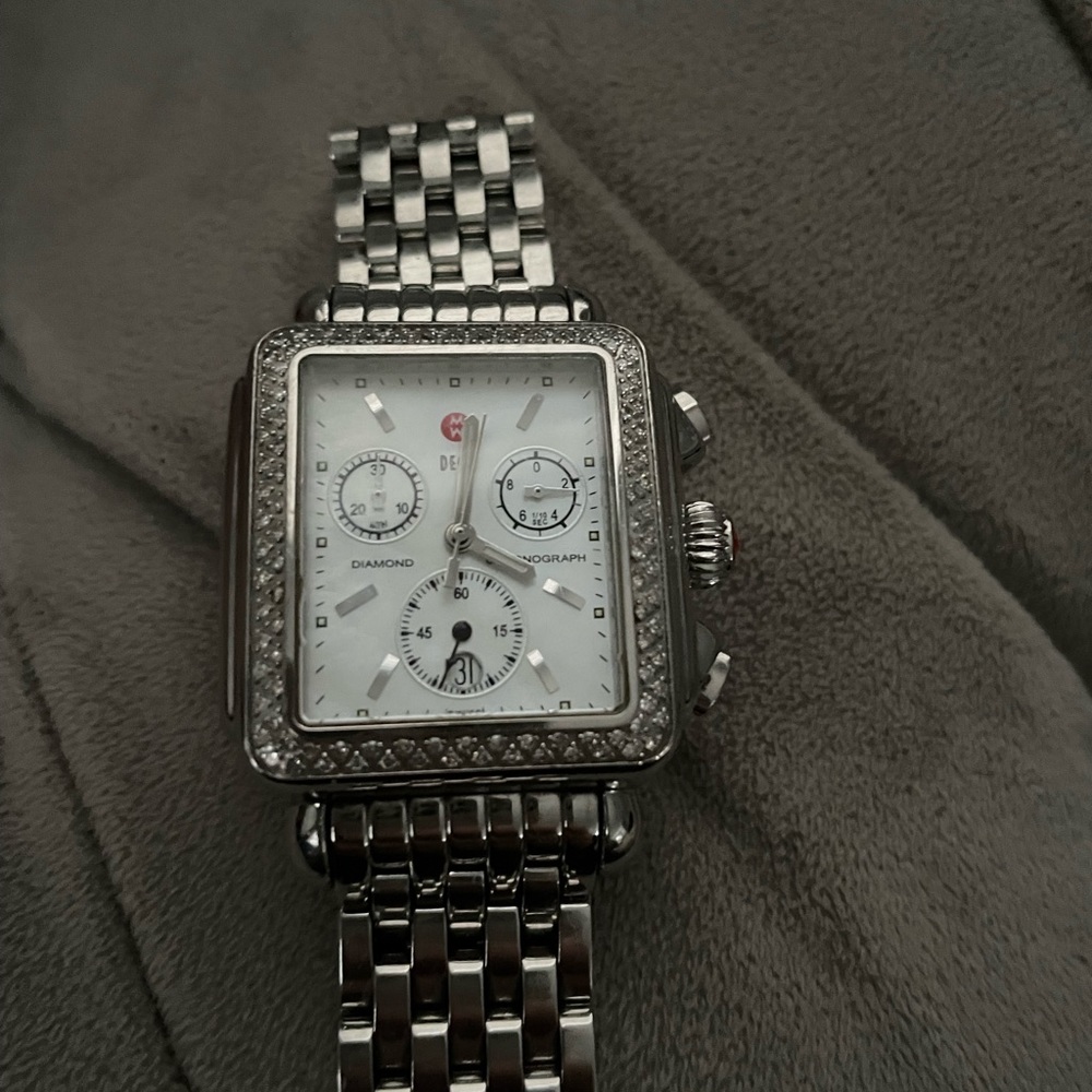 MICHELE
Deco 18mm Stainless Steel Diamond Bracelet Watch